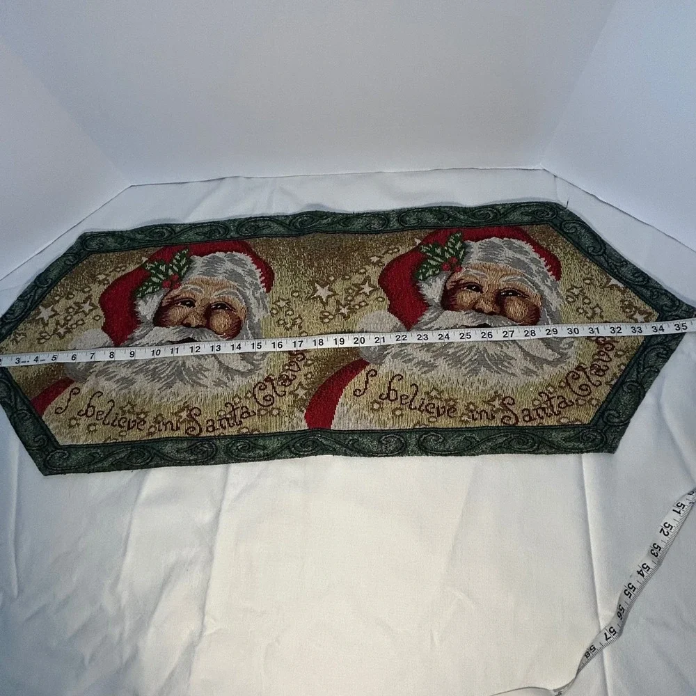 Santa Claus Christmas Table Runner I Believe in‎ Santa Claus Tassels
